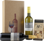 Weinpräsent Franken im Glas mit Käsecrackern